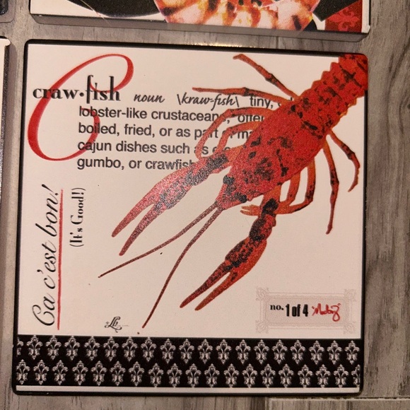 (4pc)Coaster Set 🦀🦞🦐 - Picture 5 of 6